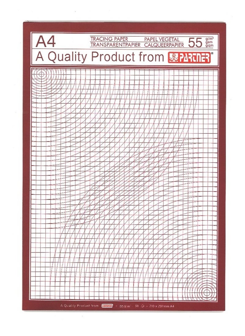 A4 Size Tracing Pad 55gsmThickness PARTNER 50-Sheet