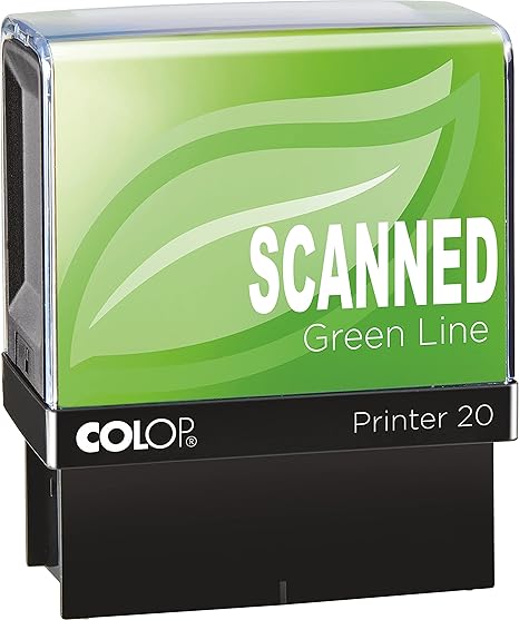COLOP Printer 20 Scanned Green Line Stamp - Red Ink