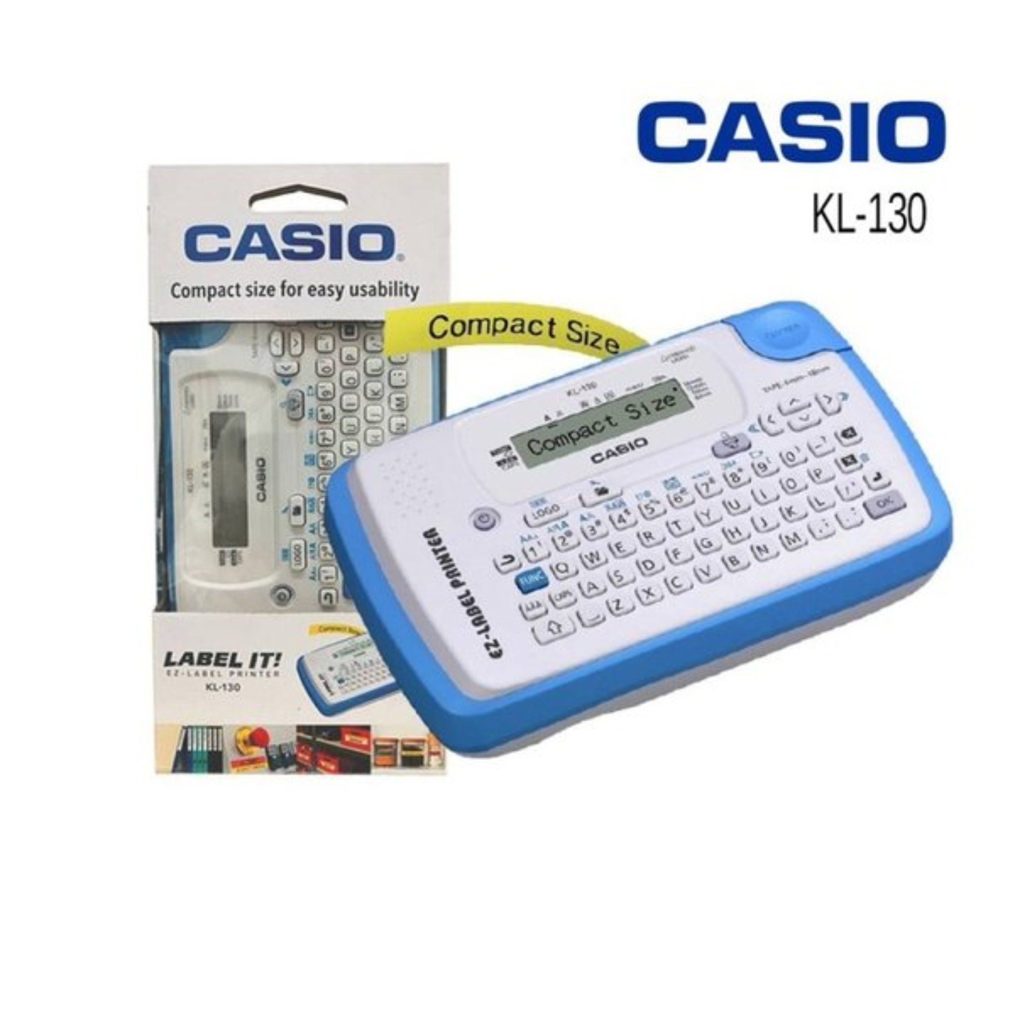 Casio KL-130 Thermal Transfer Label Printer – Compact, High-Resolution Printing for Efficient Labeling – Available in Qatar