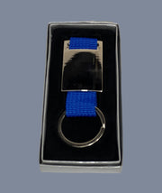 METAL KEYCHAI RECTANGLE SHAPE WITH BLUE STARQ