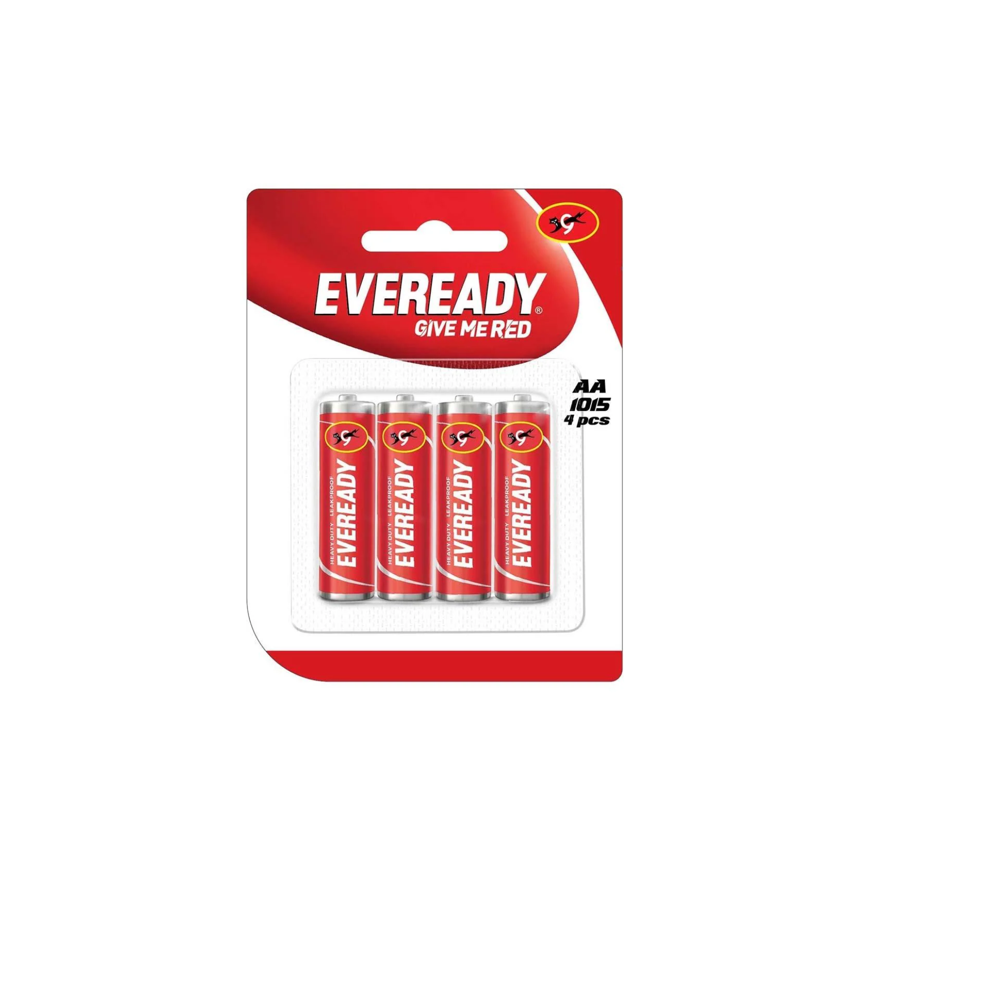 Eveready Red 1015 AA Carbon Zinc Batteries (Pack of 4)