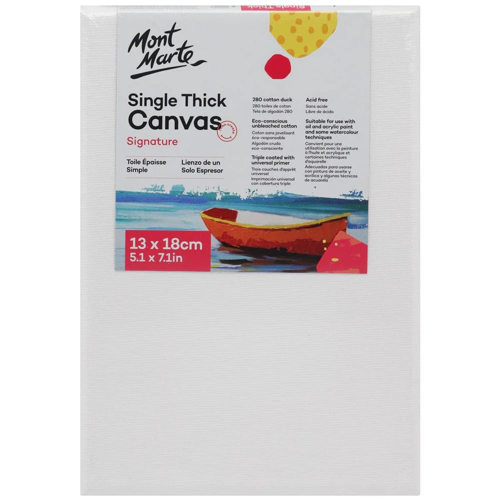 Single Thick Canvas Signature 13 x 18cm (5.1 x 7.1in)