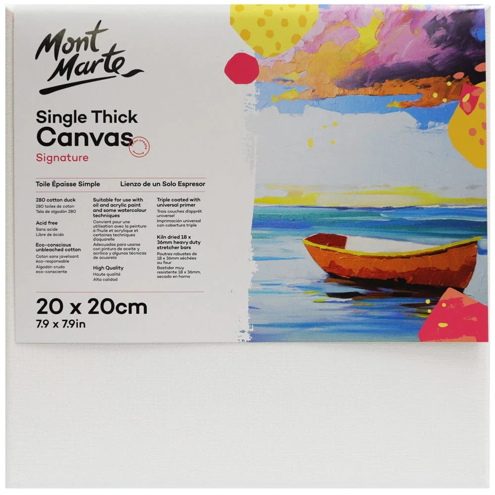 Single Thick Canvas Signature 20 x 20cm (7.9 x 7.9in)