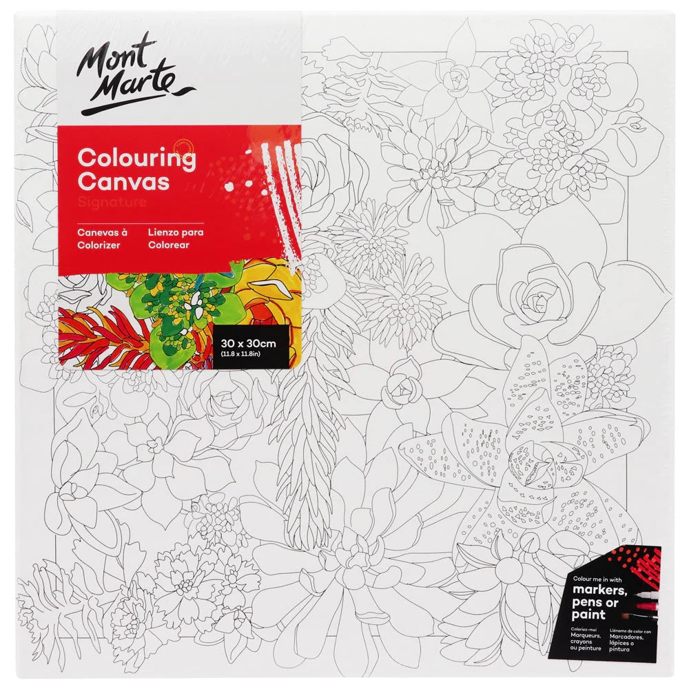 Colouring Canvas Signature 30 x 30cm (11.8 x 11.8in) - Succulent