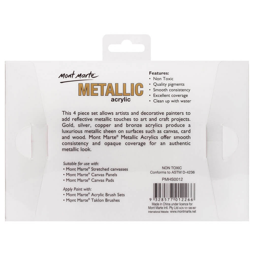 Mont Marte Metallic Acrylic 4pc
