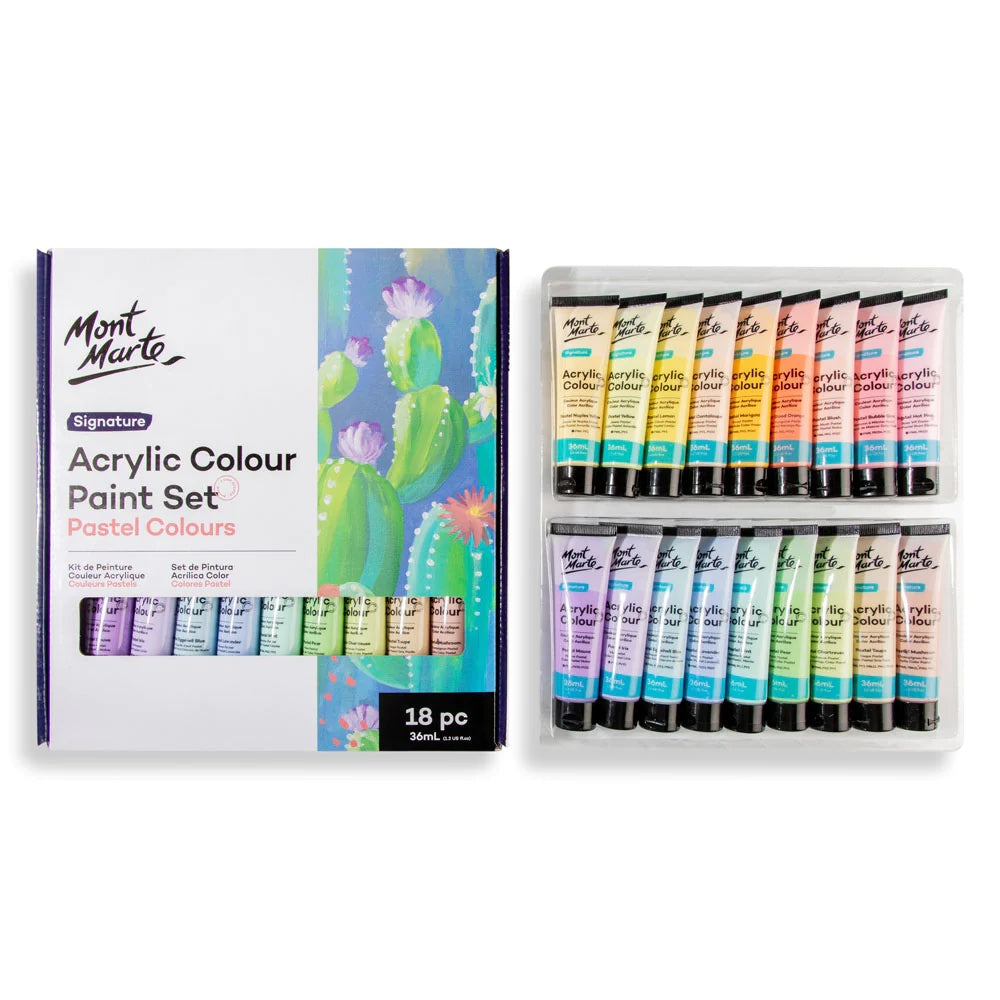 Acrylic Colour Pastel Paint Set Signature 18pc x 36ml (1.2 US fl.oz)