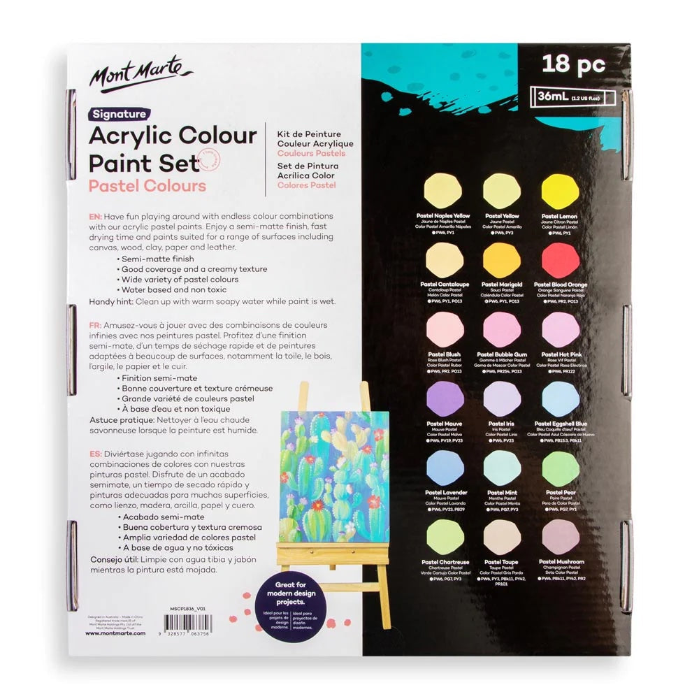 Acrylic Colour Pastel Paint Set Signature 18pc x 36ml (1.2 US fl.oz)