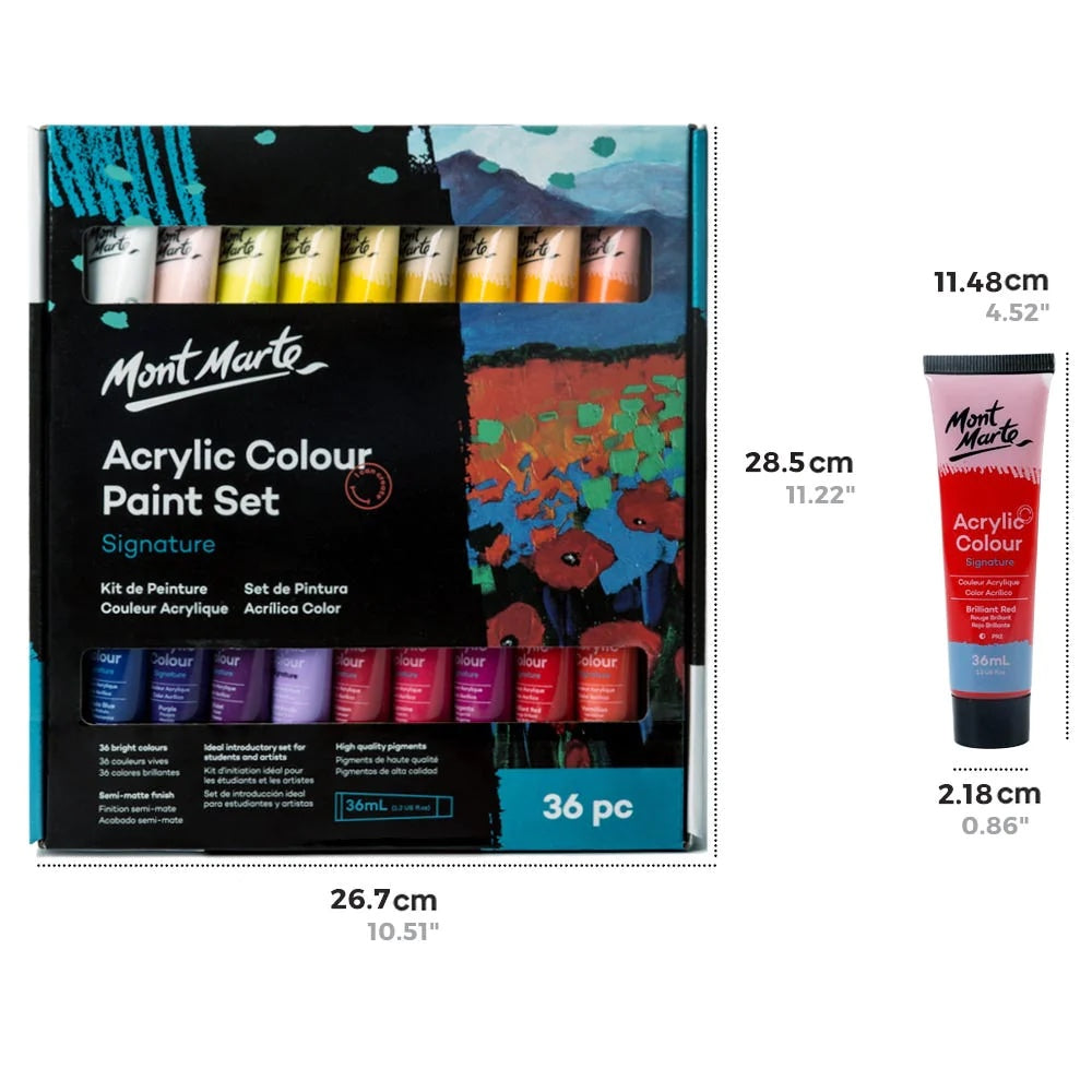 Acrylic Colour Paint Set Signature 36pc x 36ml (1.2oz)