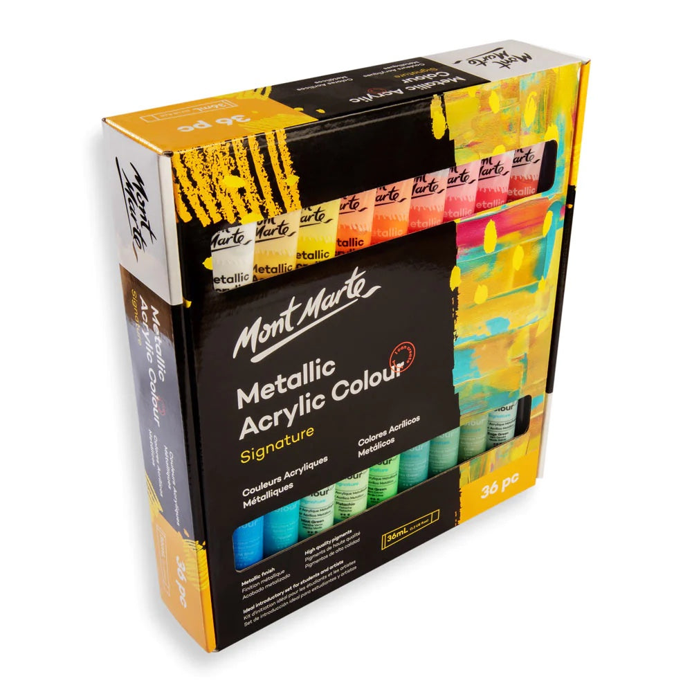 Metallic Acrylic Colour Paint Set Signature 36pc x 36ml (1.2 US fl.oz)