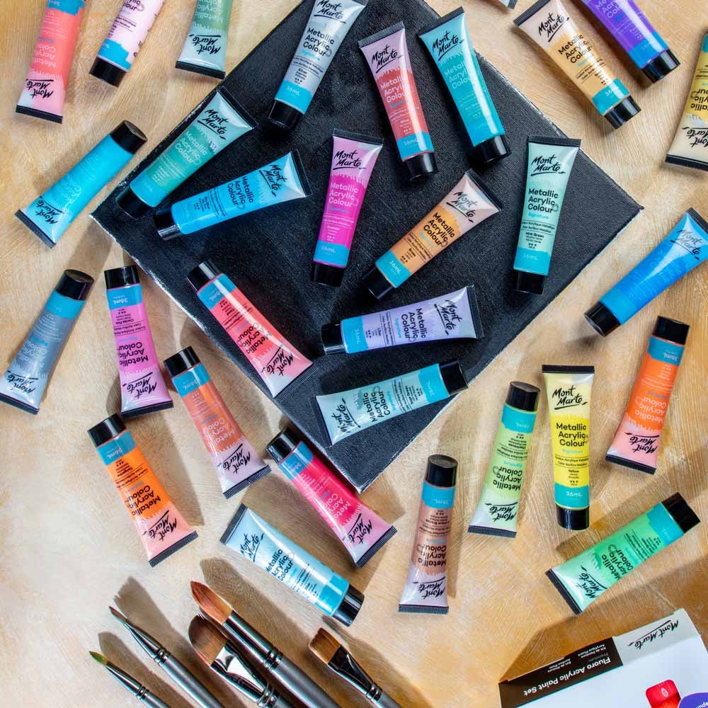 Metallic Acrylic Colour Paint Set Signature 36pc x 36ml (1.2 US fl.oz)