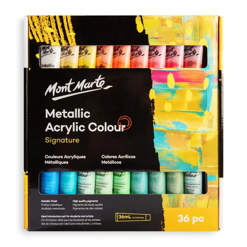 Metallic Acrylic Colour Paint Set Signature 36pc x 36ml (1.2 US fl.oz)