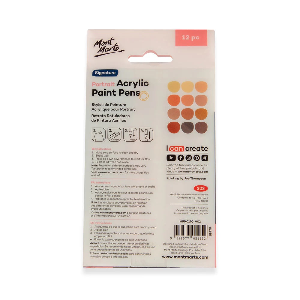 Portrait Acrylic Paint Pens Broad Signature 12pc
