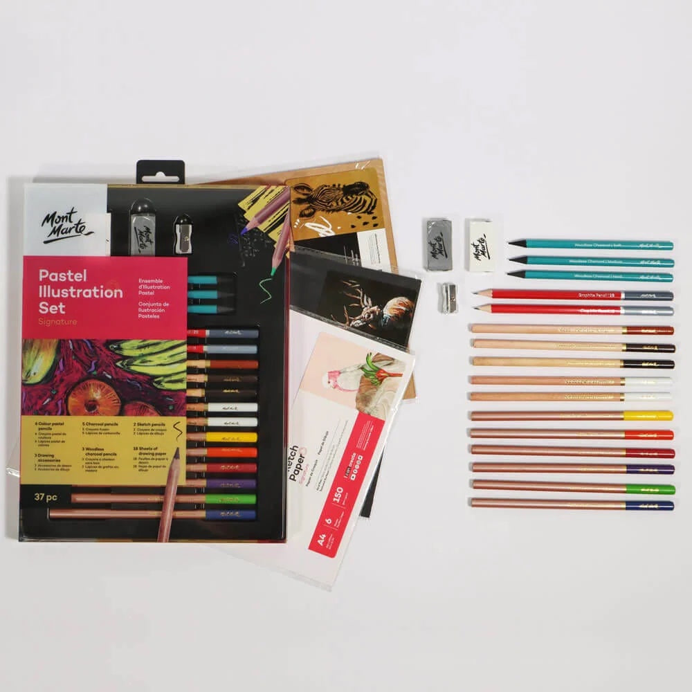 Colour Pastel Illustration Set Signature 37pc