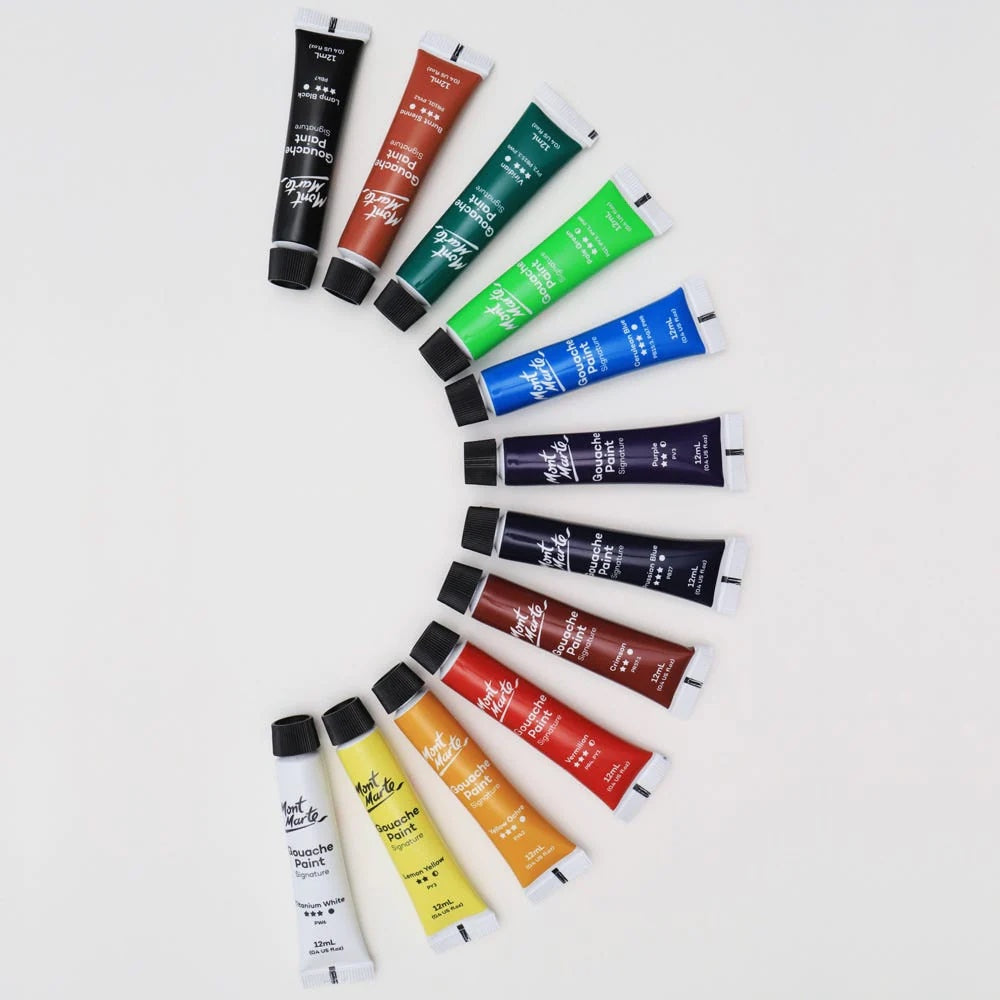 Gouache Paints Set Signature 12pc x 12ml (0.4 US fl.oz)