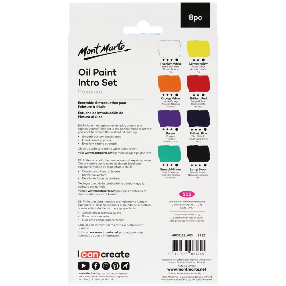 Oil Paint Intro Set Premium 8pc x 18ml (0.6oz) Oil Paint Intro Set Premium 8pc x 18ml (0.6oz) Oil Paint Intro Set Premium 8pc x 18ml (0.6oz) Oil Paint Intro Set Premium 8pc x 18ml (0.6oz)