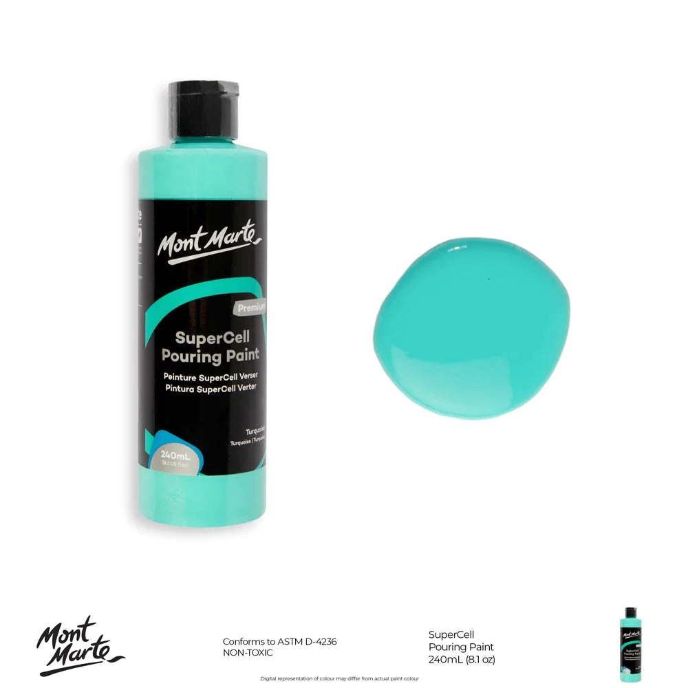 SuperCell Pouring Paint Premium 240ml (8.1 US fl.oz) - Turquoise