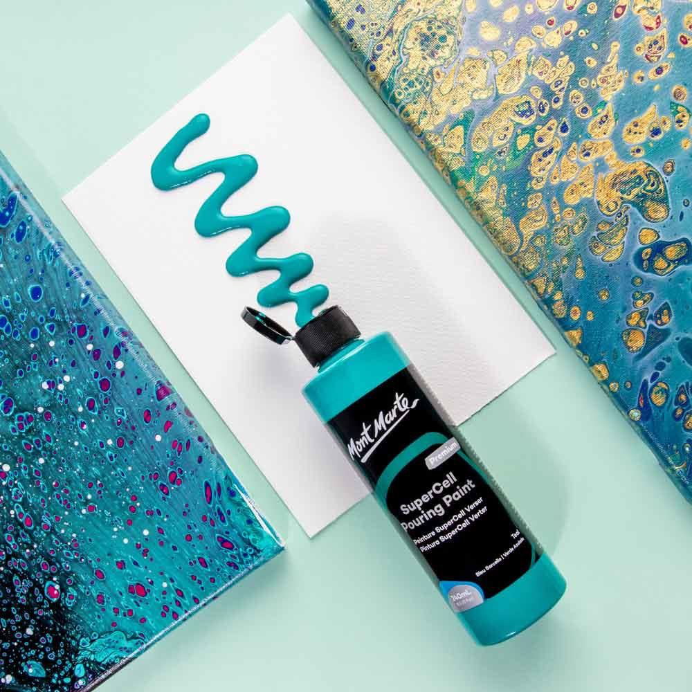 SuperCell Pouring Paint Premium 240ml (8.1 US fl.oz) - Teal