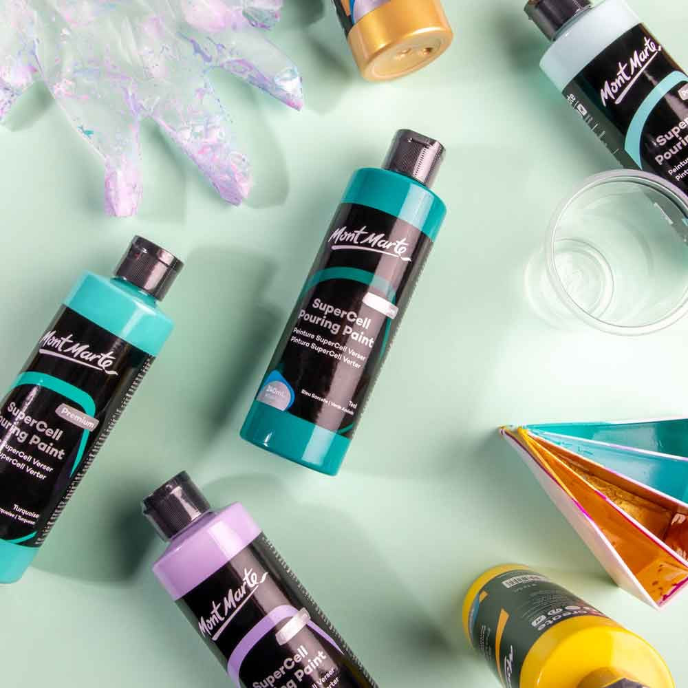 SuperCell Pouring Paint Premium 240ml (8.1 US fl.oz) - Teal