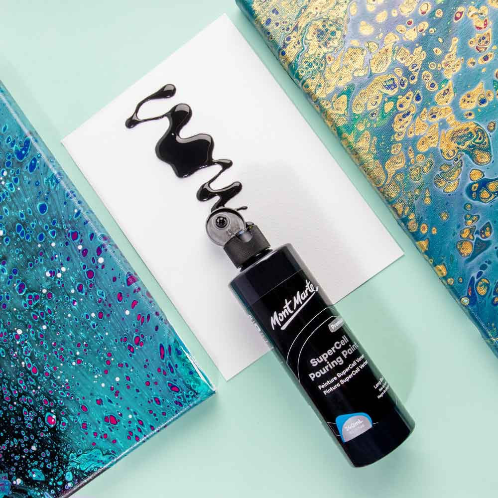 SuperCell Pouring Paint Premium 240ml (8.1 US fl.oz) - Lamp Black