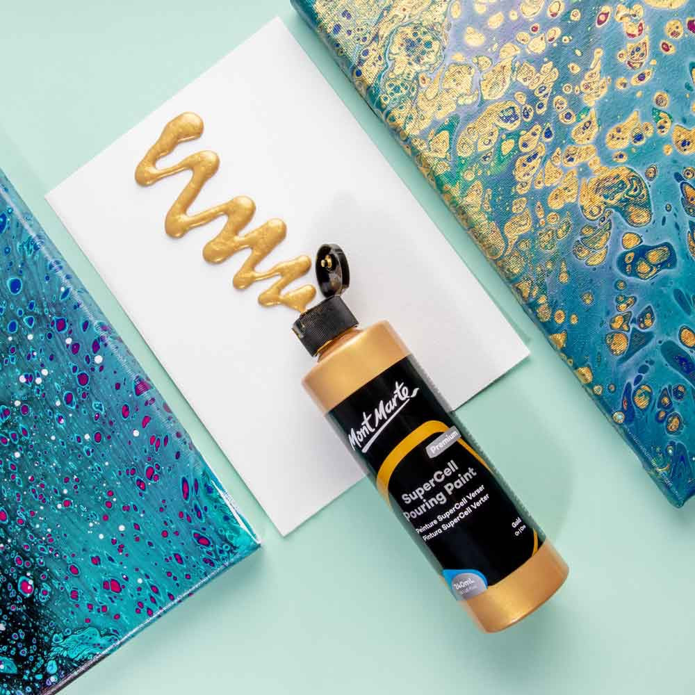 SuperCell Pouring Paint Premium 240ml (8.1 US fl.oz) - Gold