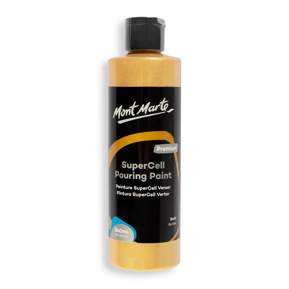 SuperCell Pouring Paint Premium 240ml (8.1 US fl.oz) - Gold