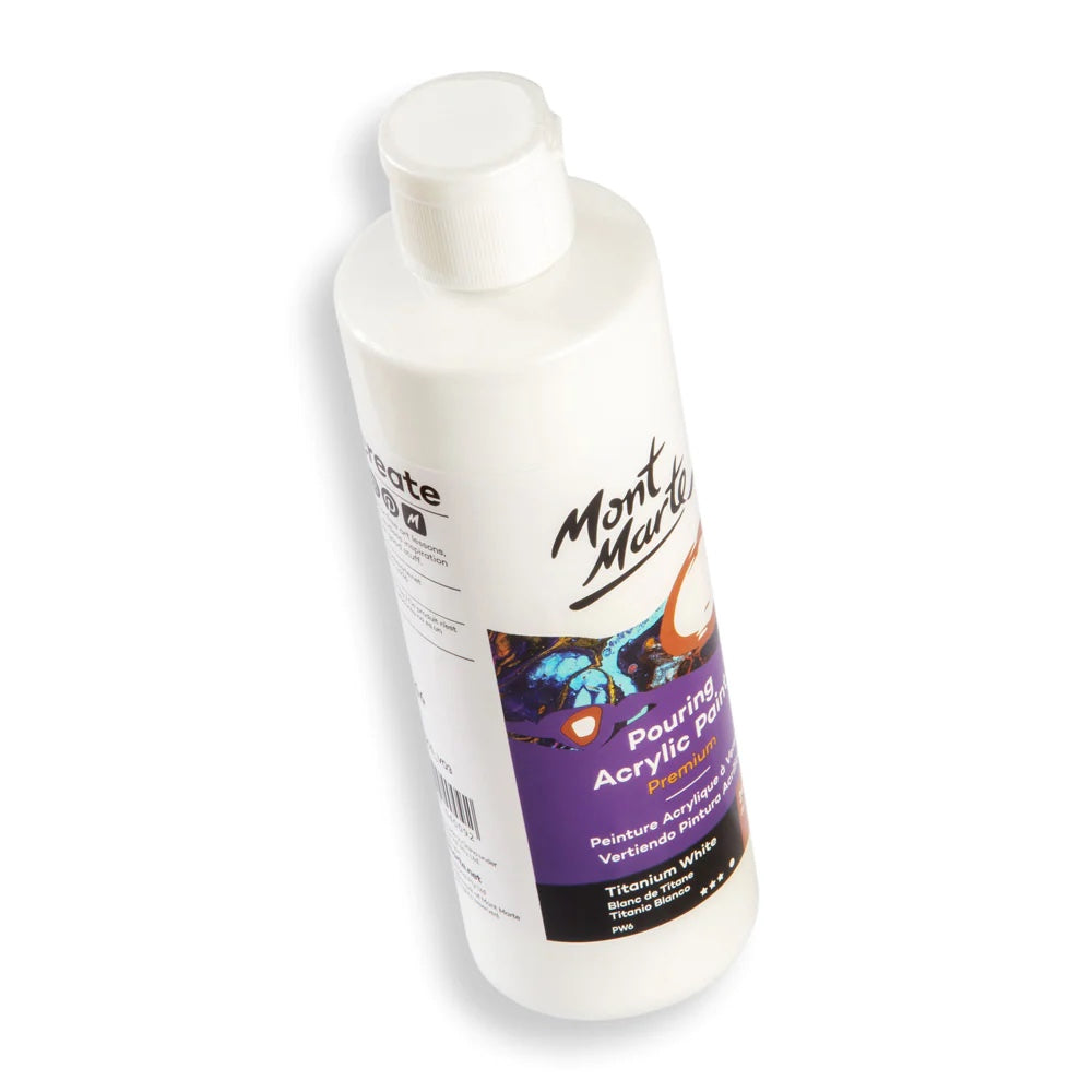 Pouring Acrylic Paint Premium 240ml (8.12 US fl.oz) - Titanium White
