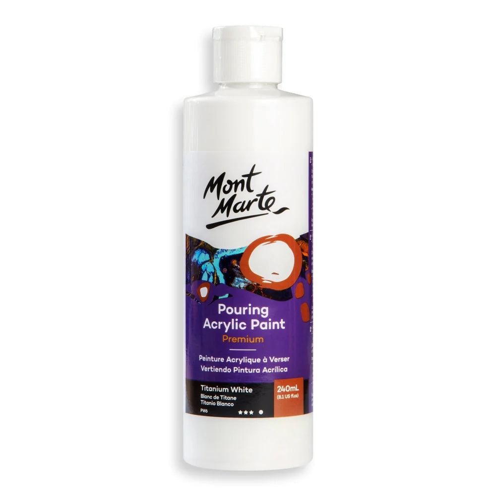 Pouring Acrylic Paint Premium 240ml (8.12 US fl.oz) - Titanium White