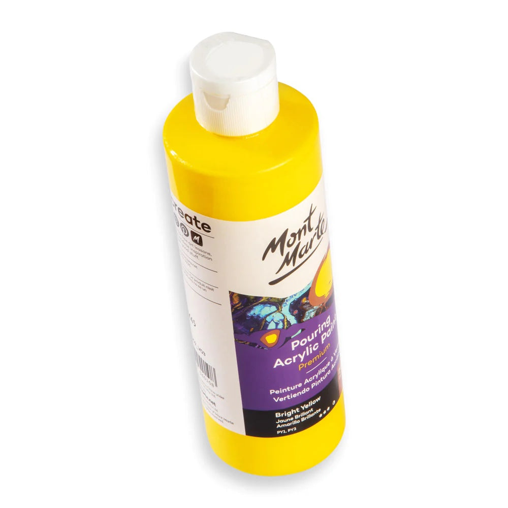 Pouring Acrylic Paint Premium 240ml (8.12 US fl.oz) - Bright Yellow