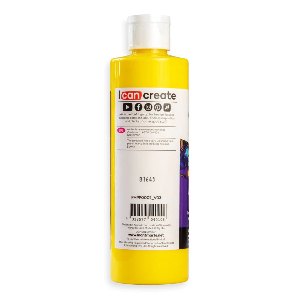 Pouring Acrylic Paint Premium 240ml (8.12 US fl.oz) - Bright Yellow