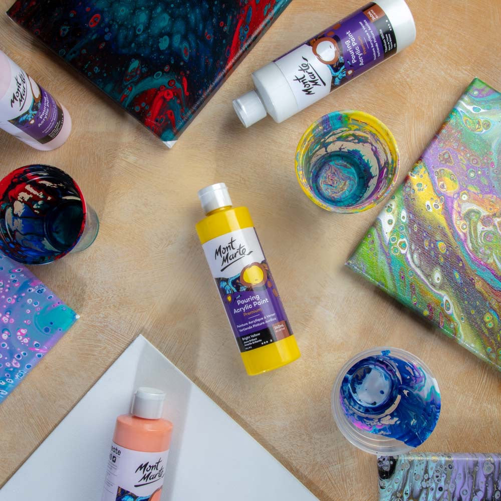 Pouring Acrylic Paint Premium 240ml (8.12 US fl.oz) - Bright Yellow
