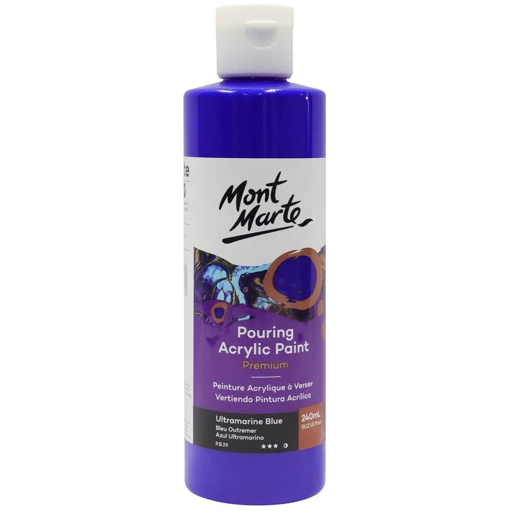 Pouring Acrylic Paint Premium 240ml (8.12 US fl.oz) - Ultramarine Blue