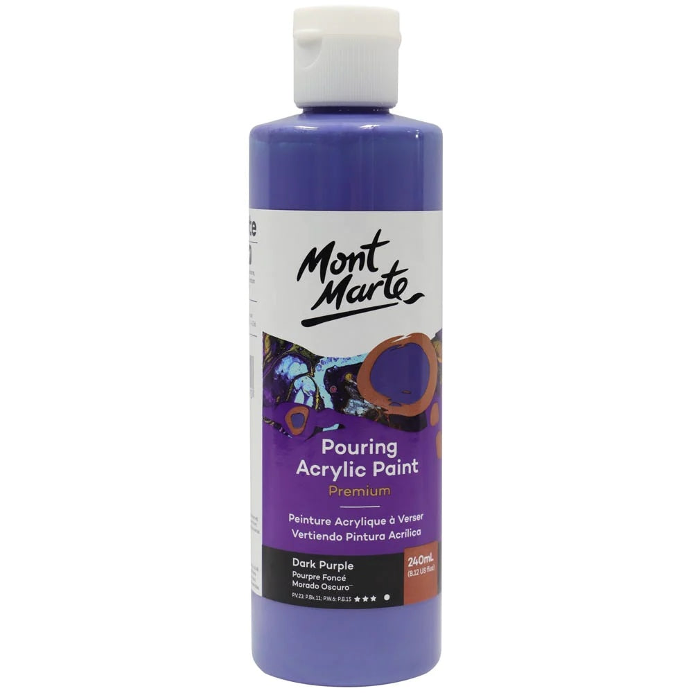 Pouring Acrylic Paint Premium 240ml (8.12 US fl.oz) - Dark Purple