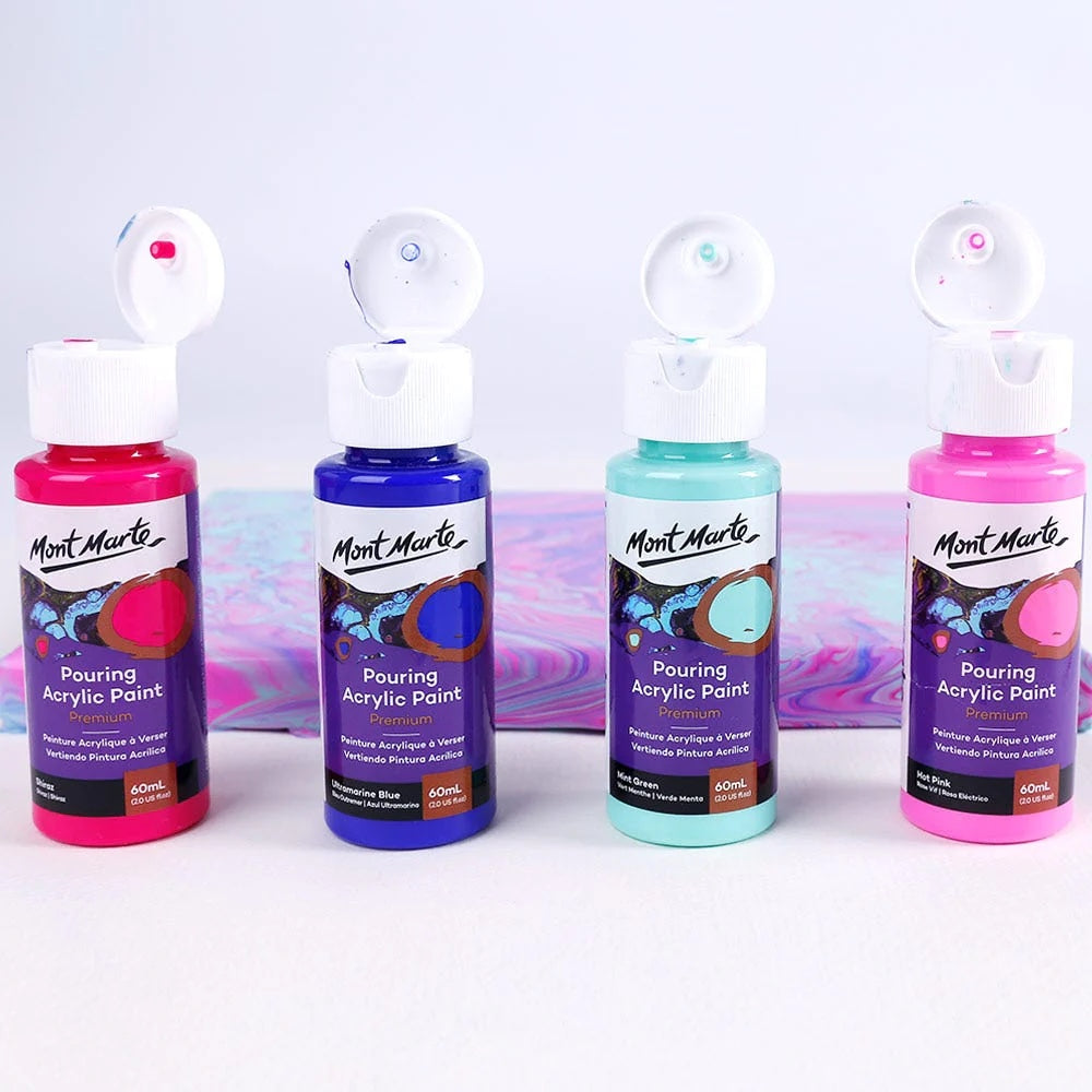 Pouring Acrylic Paint Set Premium 4pc x 60ml (2 US fl.oz) - Aurora
