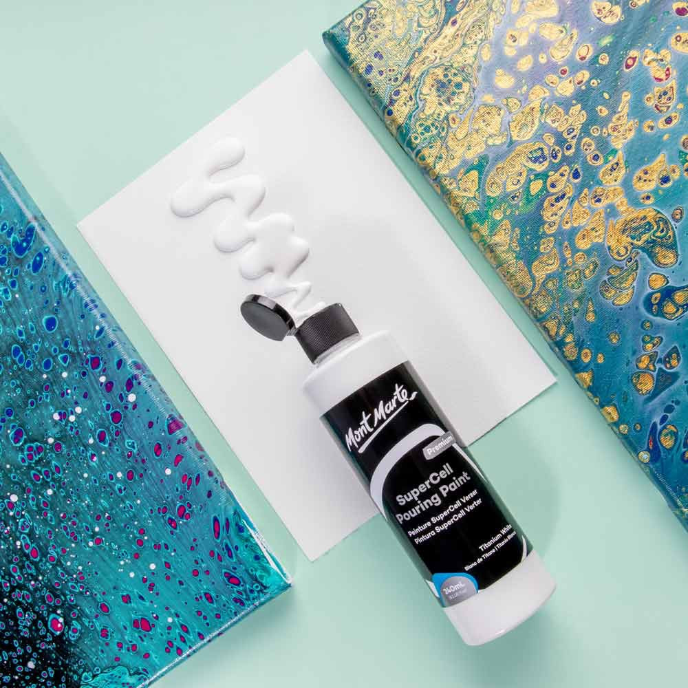 SuperCell Pouring Paint Premium 240ml (8.1 US fl.oz) - Titanium White