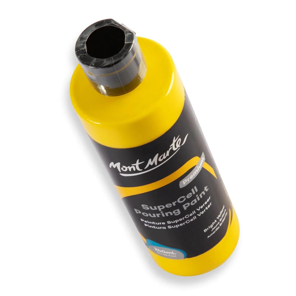 SuperCell Pouring Paint Premium 240ml (8.1 US fl.oz) - Bright Yellow