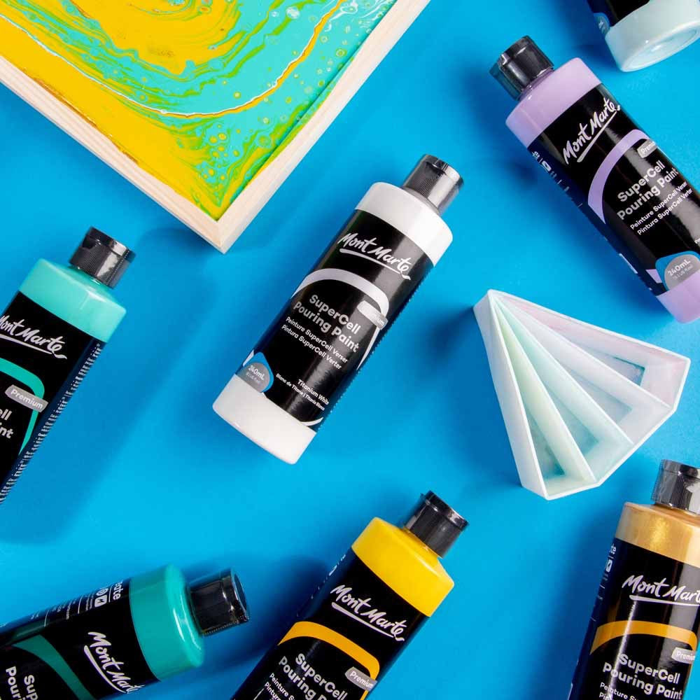 SuperCell Pouring Paint Premium 240ml (8.1 US fl.oz) - Bright Yellow