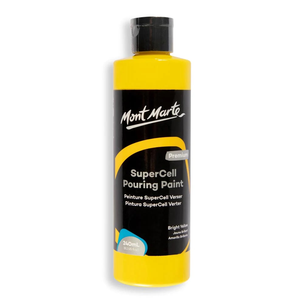 SuperCell Pouring Paint Premium 240ml (8.1 US fl.oz) - Bright Yellow