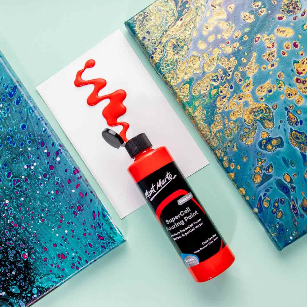 SuperCell Pouring Paint Premium 240ml (8.1 US fl.oz) - Cadmium Red