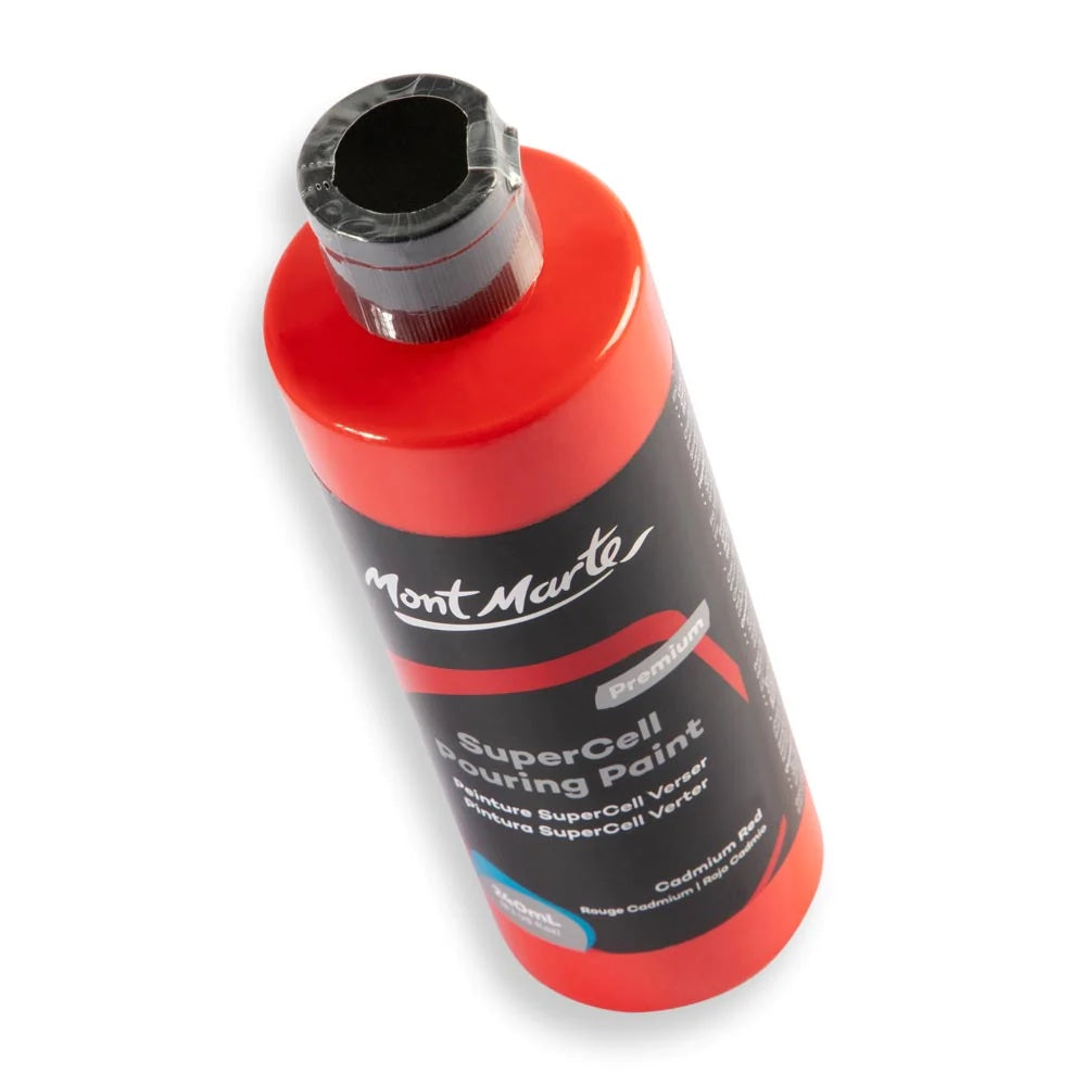 SuperCell Pouring Paint Premium 240ml (8.1 US fl.oz) - Cadmium Red
