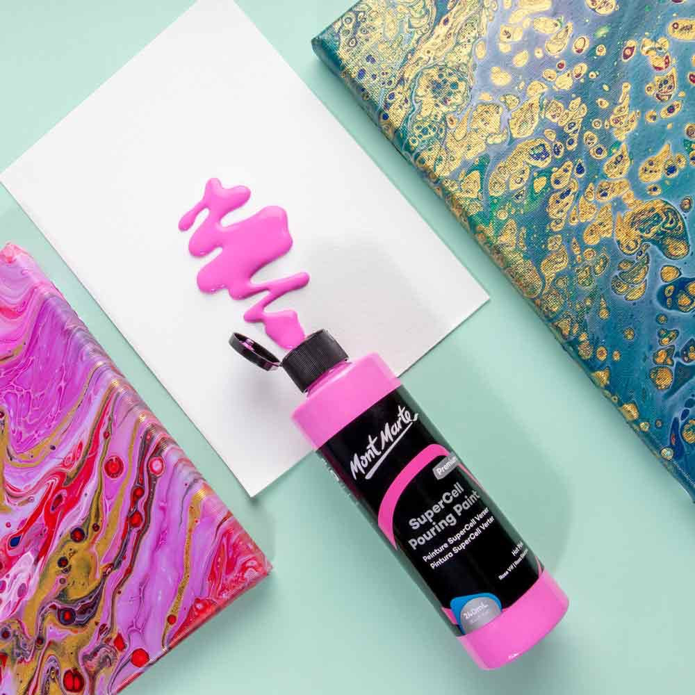 SuperCell Pouring Paint Premium 240ml (8.1 US fl.oz) - Hot Pink