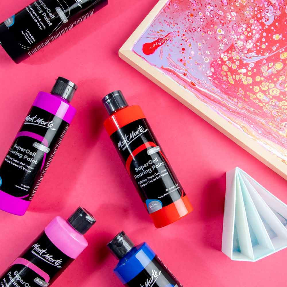 SuperCell Pouring Paint Premium 240ml (8.1 US fl.oz) - Fuchsia