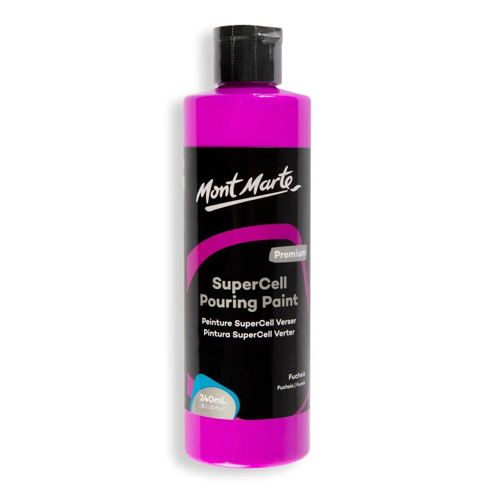 SuperCell Pouring Paint Premium 240ml (8.1 US fl.oz) - Fuchsia