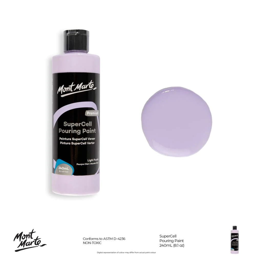 SuperCell Pouring Paint Premium 240ml (8.1 US fl.oz) - Light Purple