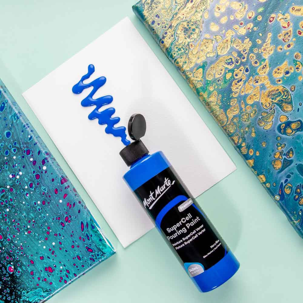 SuperCell Pouring Paint Premium 240ml (8.1 US fl.oz) - Navy Blue