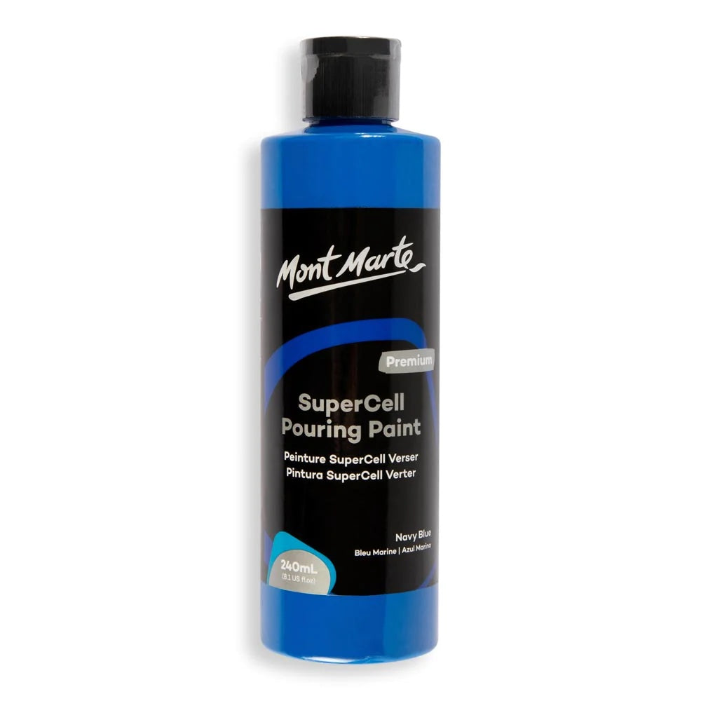 SuperCell Pouring Paint Premium 240ml (8.1 US fl.oz) - Navy Blue