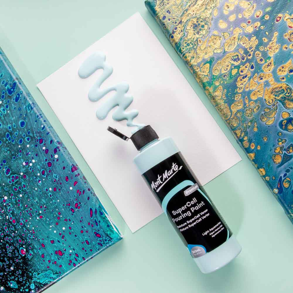 SuperCell Pouring Paint Premium 240ml (8.1 US fl.oz) - Light Aquamarine