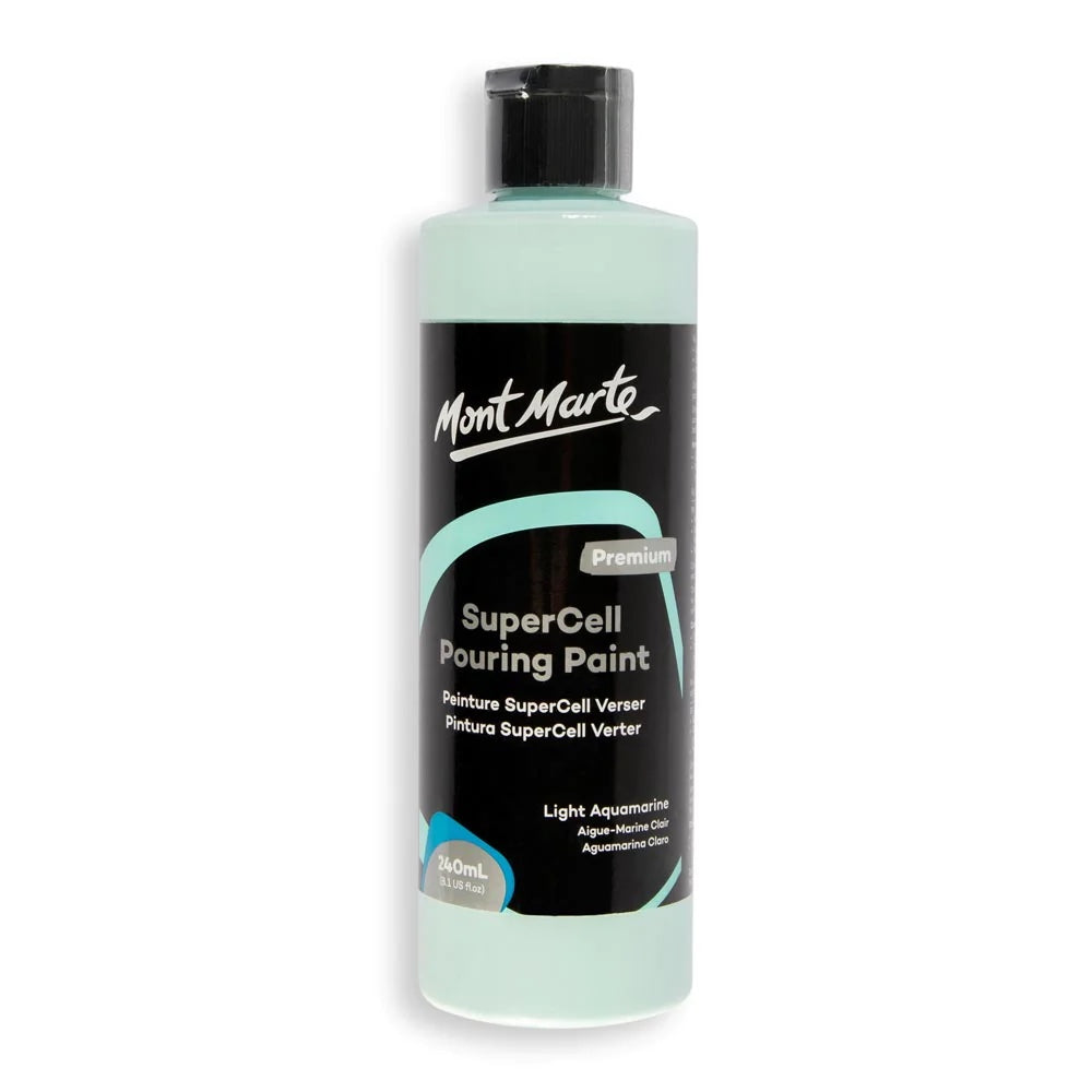 SuperCell Pouring Paint Premium 240ml (8.1 US fl.oz) - Light Aquamarine