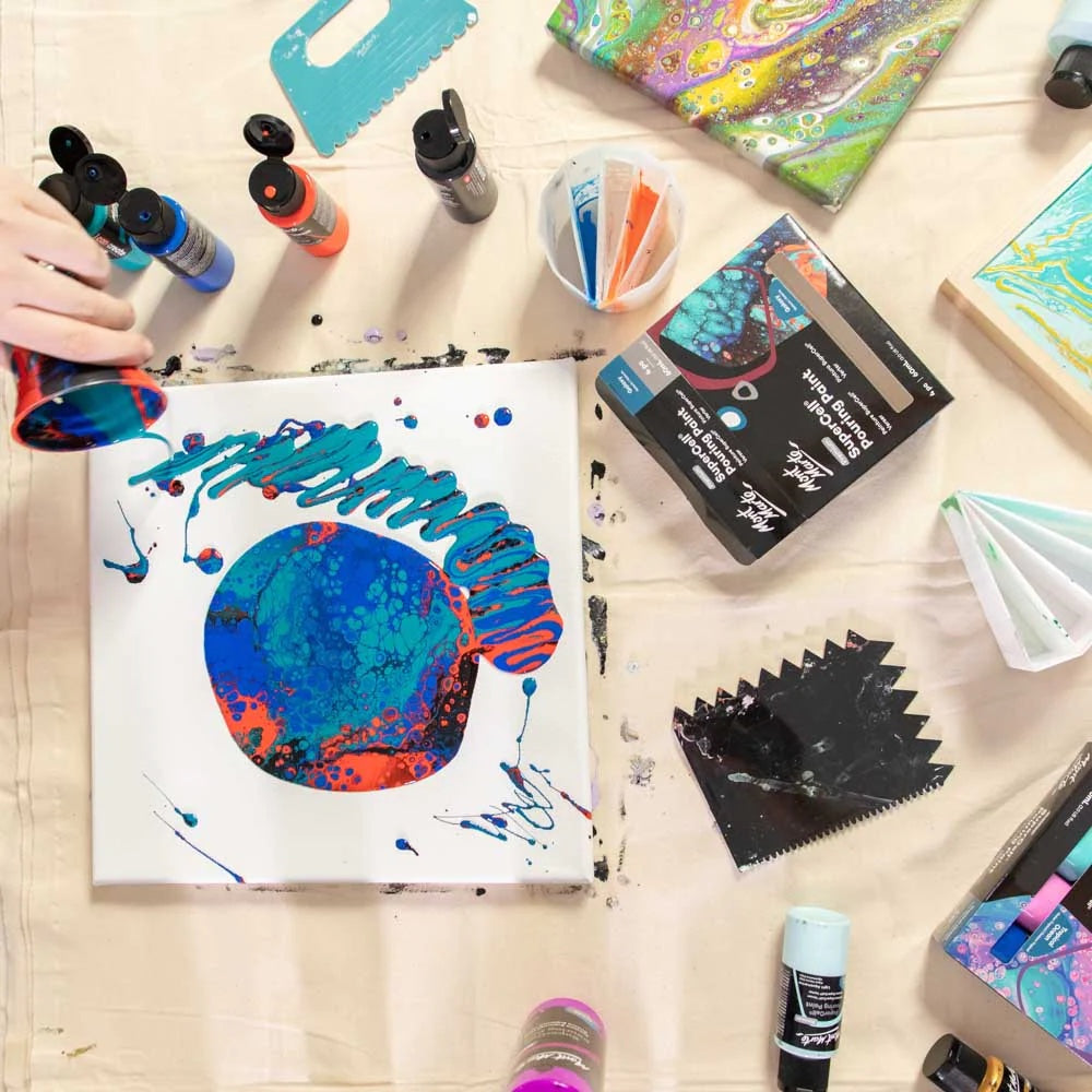 SuperCell Pouring Paint Set Premium 4pc x 60ml (2 US fl.oz) - Galaxy