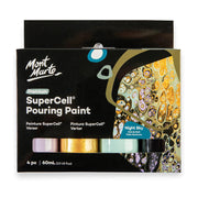 SuperCell Pouring Paint Set Premium 4pc x 60ml (2 US fl.oz) - Night Sky