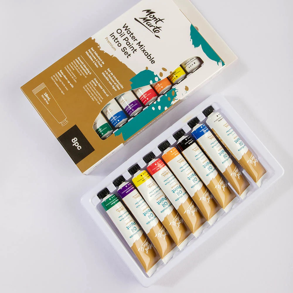 Water Mixable Oil Paint Intro Set Premium 8pc x 18ml (0.6 US fl.oz)